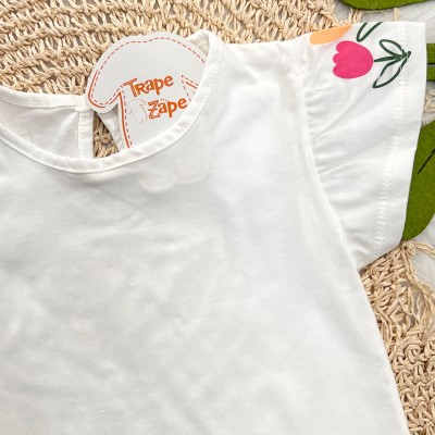 Conj Blusa Tulipas e Shorts Saia Verde
